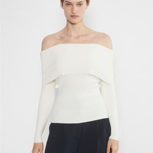 Off-Shoulder White Sweater - Wilfred